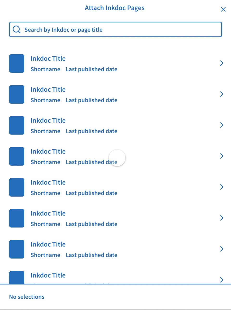 Page selection flow